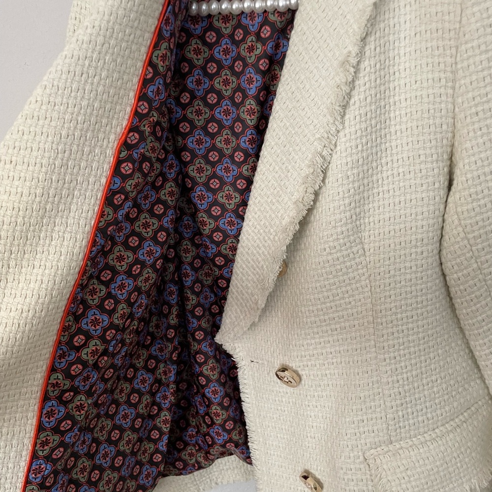 Gretchen Scott Cream Woven Blazer - Picture 7 of 10